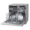 Baridi Compact Tabletop Dishwasher 8 Place Settings, 6 Programmes, Low Noise, 8L Cycle, Start Delay - Silver