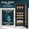 Baridi 18 Bottle Dual Zone Wine Cooler, Fridge with Digital Touch Screen Controls, Wooden Shelves & LED Light, Black