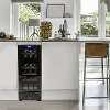 Baridi 18 Bottle Dual Zone Wine Cooler, Fridge with Digital Touch Screen Controls, Wooden Shelves & LED Light, Black