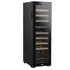 Baridi 27 Bottle Dual Zone Wine Cooler, Fridge with Digital Touch Screen Controls, Wooden Shelves & LED Light, Black