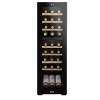 Baridi 27 Bottle Dual Zone Wine Cooler, Fridge with Digital Touch Screen Controls, Wooden Shelves & LED Light, Black