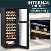 Baridi 44 Bottle Dual Zone Wine Cooler, Fridge with Digital Touch Screen Controls, Wooden Shelves & LED Light, Black