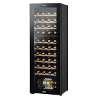 Baridi 44 Bottle Dual Zone Wine Cooler, Fridge with Digital Touch Screen Controls, Wooden Shelves & LED Light, Black