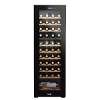 Baridi 44 Bottle Dual Zone Wine Cooler, Fridge with Digital Touch Screen Controls, Wooden Shelves & LED Light, Black