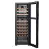 Baridi 44 Bottle Dual Zone Wine Cooler, Fridge with Digital Touch Screen Controls, Wooden Shelves & LED Light, Black