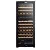 Baridi 55 Bottle Dual Zone Wine Cooler, Fridge with Digital Touch Screen Controls, Wooden Shelves & LED Light, Black