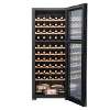 Baridi 55 Bottle Dual Zone Wine Cooler, Fridge with Digital Touch Screen Controls, Wooden Shelves & LED Light, Black