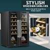 Baridi 24 Bottle Dual Zone Wine Cooler, Fridge, Touch Screen, LED Light Black and Mirror Glass Door