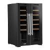 Baridi 24 Bottle Dual Zone Wine Cooler, Fridge, Touch Screen, LED Light Black and Mirror Glass Door