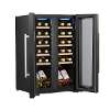 Baridi 24 Bottle Dual Zone Wine Cooler, Fridge, Touch Screen, LED Light Black and Mirror Glass Door