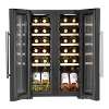 Baridi 24 Bottle Dual Zone Wine Cooler, Fridge, Touch Screen, LED Light Black and Mirror Glass Door