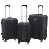 Dellonda 3-Piece Lightweight Luggage Suitcase Trolley Set ABS TSA Lock Black - DL11