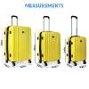 Dellonda 3-Piece ABS Luggage Set with Integrated TSA Approved Combination Lock - Yellow - DL124