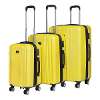 Dellonda 3-Piece ABS Luggage Set with Integrated TSA Approved Combination Lock - Yellow - DL124