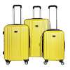 Dellonda 3-Piece ABS Luggage Set with Integrated TSA Approved Combination Lock - Yellow - DL124