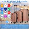 Dellonda 3-Piece Lightweight ABS Luggage Set with Integrated TSA Approved Combination Lock - Rose Gold - DL125