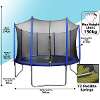 Dellonda 12ft Heavy-Duty Outdoor Trampoline with Safety Enclosure Net