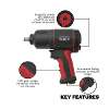 Composite Air Impact Wrench 1/2"Sq Drive Twin Hammer