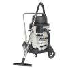 Vacuum Cleaner Industrial Wet & Dry 77L Stainless Steel Drum with Swivel Emptying 2400W