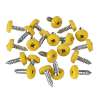 Numberplate Screw Plastic Enclosed Head 4.8 x 18mm Yellow Pack of 50