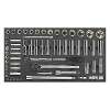 Tool Tray with Socket Set 62pc 1/4" & 1/2"Sq Drive Metric