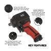 Air Impact Wrench 1/2"Sq Drive Stubby - Twin Hammer