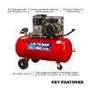 Air Compressor 100L Belt Drive 3hp with Cast Cylinders & Wheels