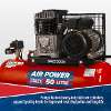 Air Compressor 50L Belt Drive 3hp with Cast Cylinders & Wheels