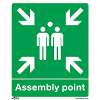 Safe Conditions Safety Sign - Assembly Point - Rigid Plastic - Pack of 10