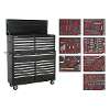 Tool Chest Combination 23 Drawer with Ball-Bearing Slides - Black with 446pc Tool Kit