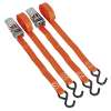 Ratchet Straps 25mm x 4m Polyester Webbing with S-Hooks 500kg Breaking Strength - Pair